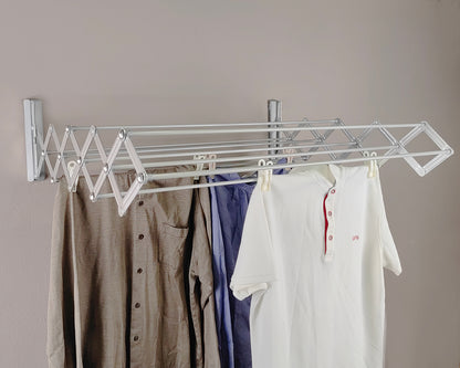 Totes Babies Space Saver Pro Wall-Mounted Aluminum Clothes Drying Rack, 31.5" Wide Accordion