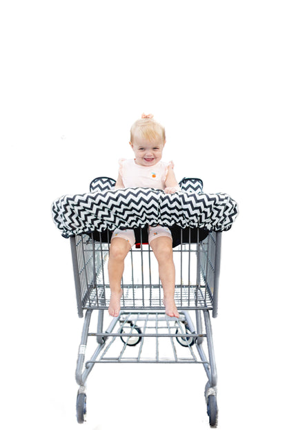 Black and White Chevron Shopping Cart and High Chair Cover