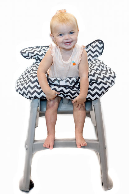 Black and White Chevron Shopping Cart and High Chair Cover