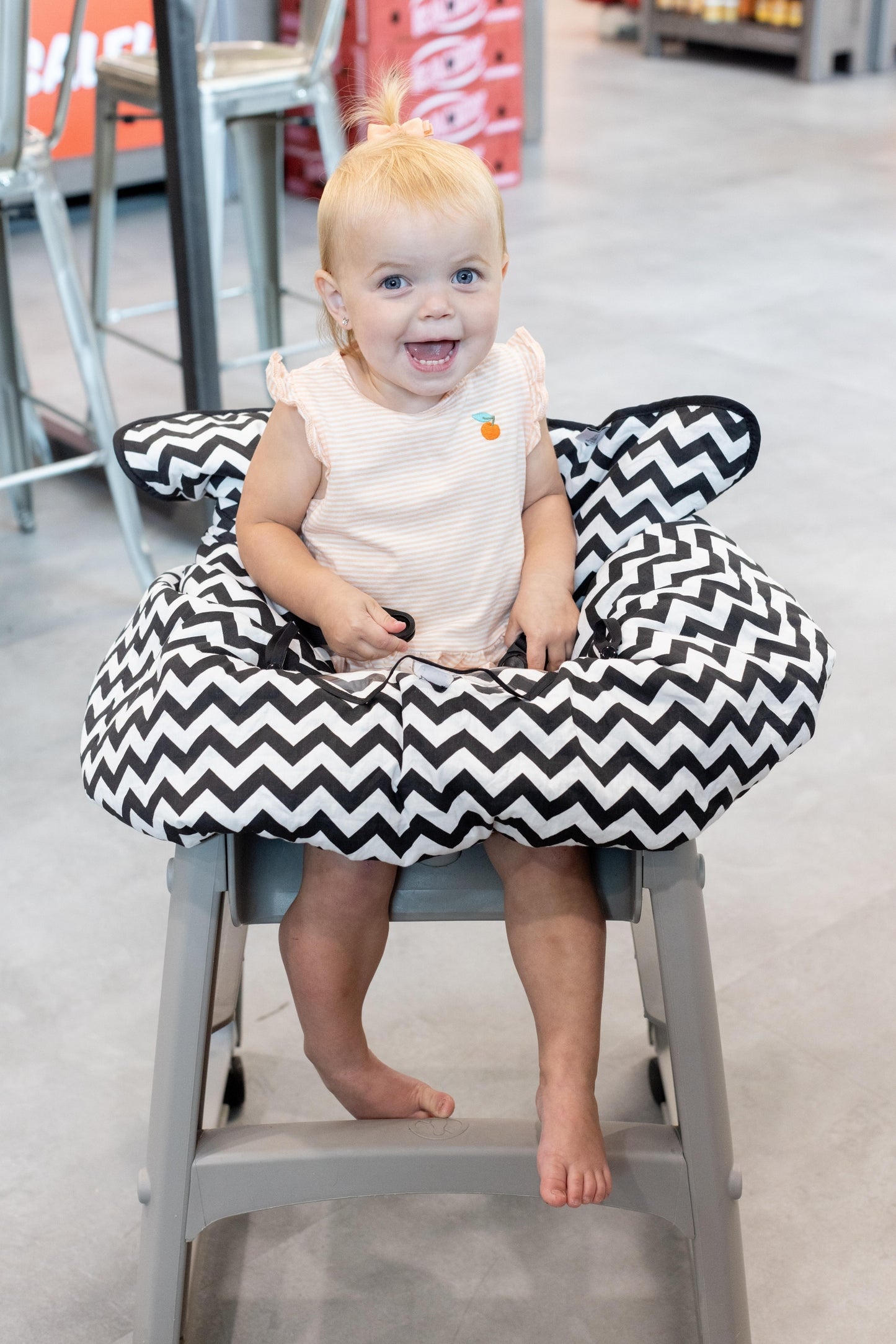 Black and White Chevron Shopping Cart and High Chair Cover