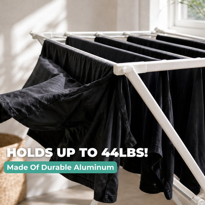 Totes Babies Premium Aluminum Foldable Air Drying Laundry Rack, Free-Standing, Easy Assembly, 12 Rails, 36-in.
