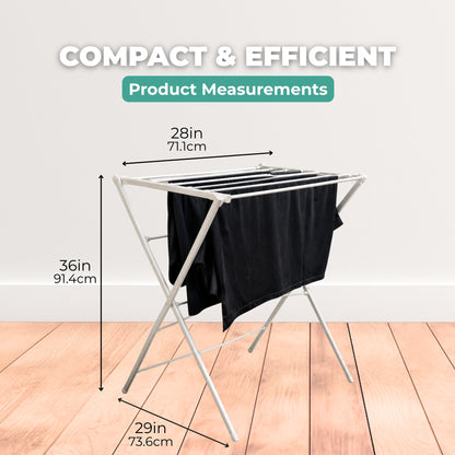 Totes Babies Premium Aluminum Foldable Air Drying Laundry Rack, Free-Standing, Easy Assembly, 12 Rails, 36-in.