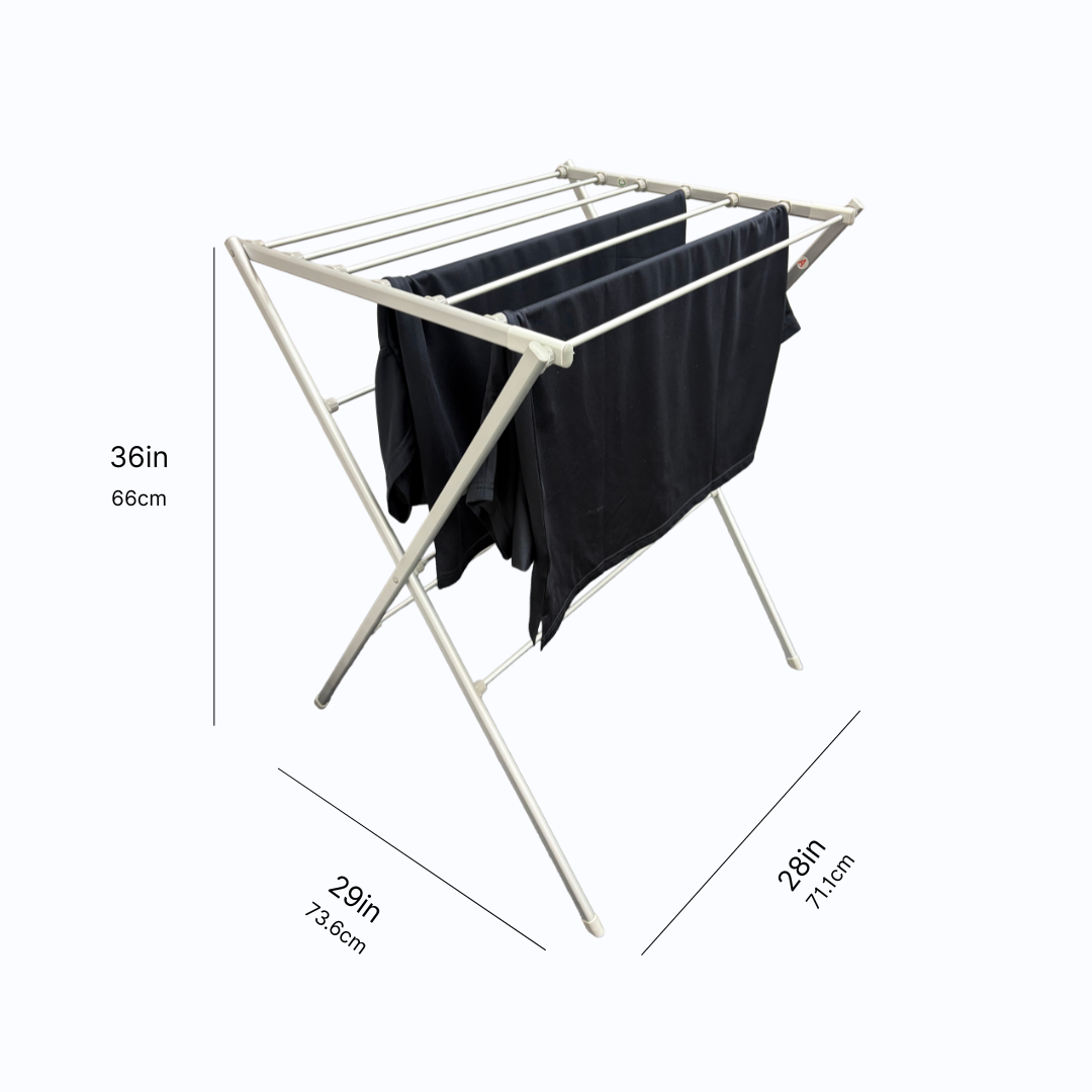 Totes Babies Premium Aluminum Foldable Air Drying Laundry Rack, Free-Standing, Easy Assembly, 12 Rails, 36-in.
