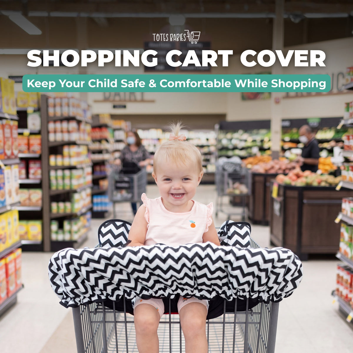 Black and White Chevron Shopping Cart and High Chair Cover